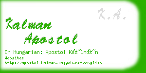 kalman apostol business card